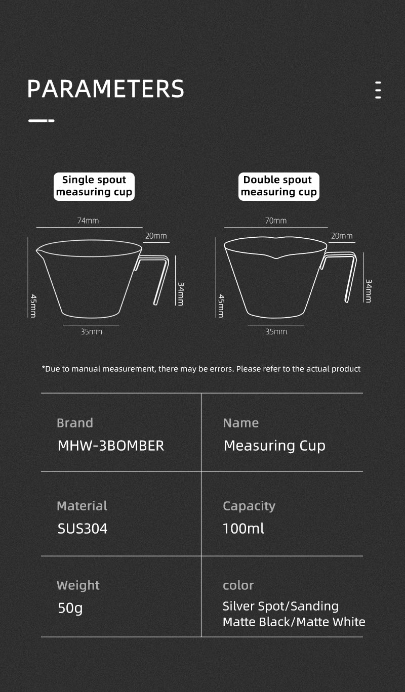 Stainless Steel Measuring Cup-100ml-double mouth-sanding