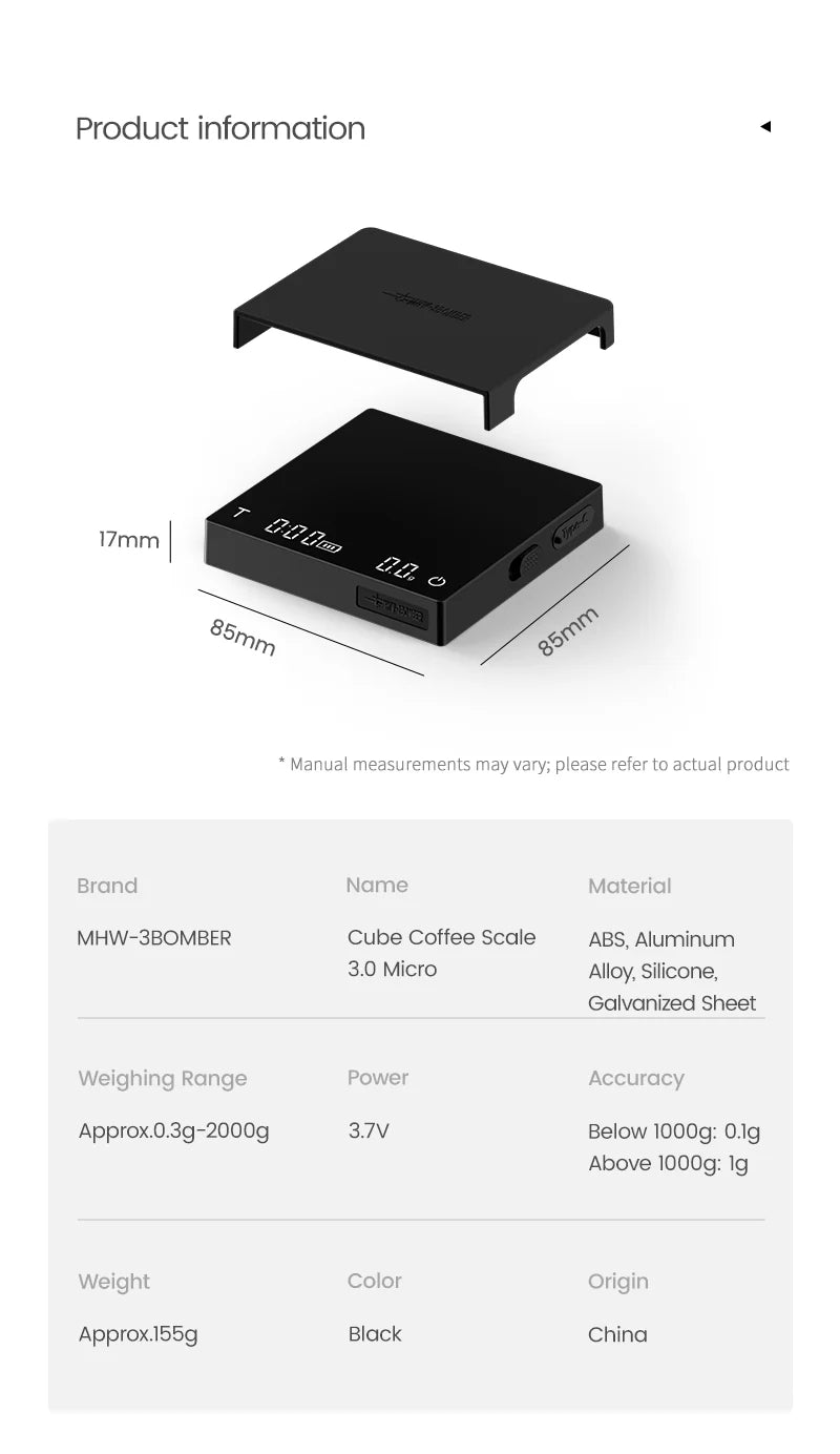 MHW-3BOMBER Cube Coffee Scale 3.0 Micro